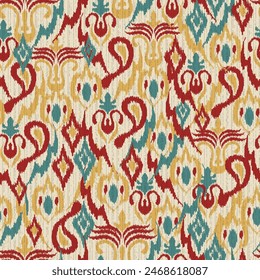 patrones de tela con motivos sin costuras abstractos, ikat abstracto, alfombra, tela, batik
