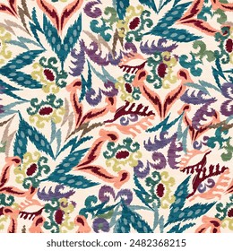abstract seamless motif fabric patterns, abstract ikat, carpet, fabric, batik
