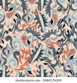 abstract seamless motif fabric patterns, abstract ikat, carpet, fabric, batik
