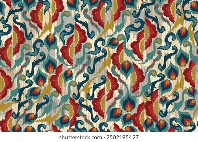 abstract seamless motif fabric patterns, abstract ikat, carpet, fabric, batik
