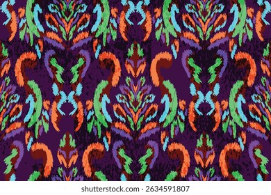 Patrones abstractos de la tela del motivo inconsútil, ikat abstracto, alfombra, tela, batik
