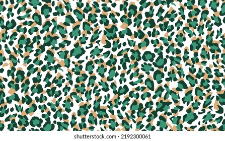 Abstract Seamless Multicolored Vector Leopard Spots Seamless Pattern Trendy Fashion Colors New Season Allover Fabric Print Design Modern Tiny Dots Green Brown Tones