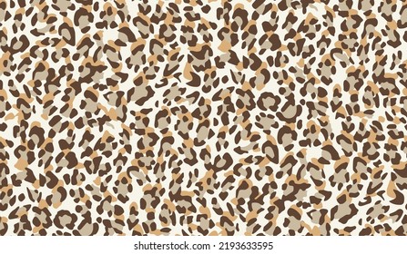 Abstract Seamless Multicolored Vector Leopard Spots Seamless Pattern Trendy Fashion Colors New Season Allover Fabric Print Design Modern Tiny Dots Soft Brown Tones