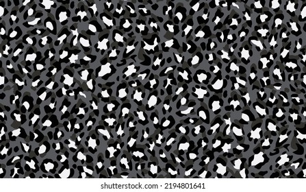 Abstract Seamless Multicolored Vector Leopard Spots Seamless Pattern Trendy Fashion Colors New Season Allover Fabric Print Design Modern Tiny Dots Black White Gray Tones