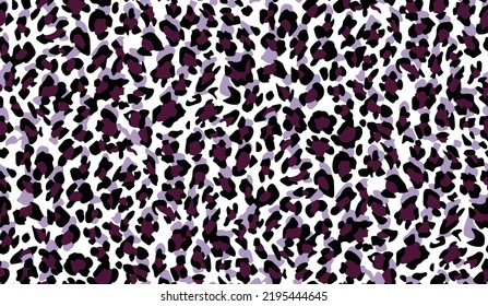 Abstract Seamless Multicolored Vector Leopard Spots Seamless Pattern Trendy Fashion Colors New Season Allover Fabric Print Design Modern Tiny Dots Lilac Dark Purple Tones