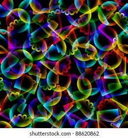 abstract seamless neon christmas background