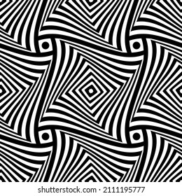 Resumen de un patrón de arte de op sin fisuras. Toscilar la textura de las líneas. Arte vectorial.