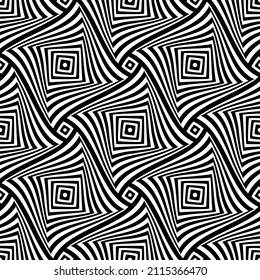 Resumen de un patrón de arte de op sin fisuras. Toscilar la textura de las líneas. Arte vectorial.