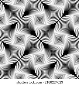 Abstract Seamless Op Art Pattern. Lines Texture. Vector Art.