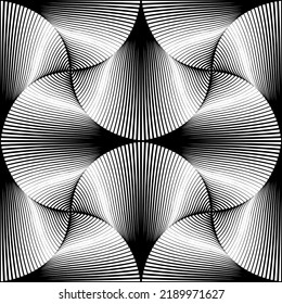 Abstract Seamless Op Art Pattern. Lines texture. Vector art.