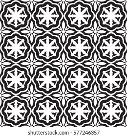 Abstract seamless op black & white nautical pattern