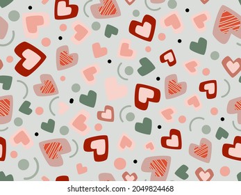 Abstract seamless orange hearts background vector.  design for fabric dress materials wall paper banner flyer. Autumn seasonal 