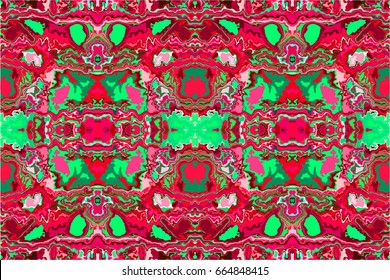 Abstract seamless Oriental pattern. The fabric was dyed with India ink. Indonesian batik. Ethnic motif. Marble watercolor painting. The effect of multi-colored foil.