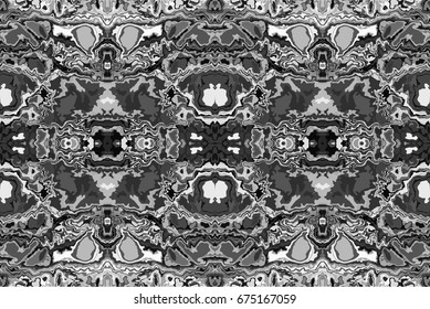 Abstract seamless Oriental pattern. Fabric dyed with India ink. Indonesian batik. Ethnic motif. Marble watercolor painting. The effect of multi-colored foil.
