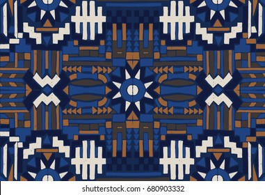 Abstract seamless Oriental pattern. The fabric was dyed with India ink. Indonesian batik. Ethnic motif. Marble watercolor painting. The effect of multi-colored foil.