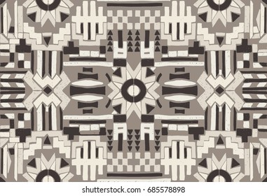 Abstract seamless Oriental pattern. The fabric was dyed with India ink. Indonesian batik. Ethnic motif. Marble watercolor painting. The effect of multi-colored foil.
