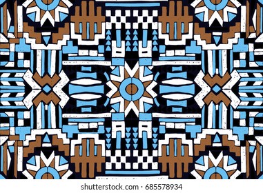 Abstract seamless Oriental pattern. The fabric was dyed with India ink. Indonesian batik. Ethnic motif. Marble watercolor painting. The effect of multi-colored foil.