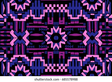 Abstract seamless Oriental pattern. The fabric was dyed with India ink. Indonesian batik. Ethnic motif. Marble watercolor painting. The effect of multi-colored foil.
