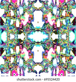 Abstract seamless Oriental pattern. The fabric was dyed with India ink. Indonesian batik. Ethnic motif. Marble watercolor painting. The effect of multi-colored foil.