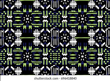 Abstract seamless Oriental pattern. The fabric was dyed with India ink. Indonesian batik. Ethnic motif. Marble watercolor painting. The effect of multi-colored foil.