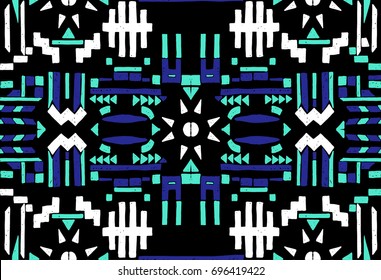 Abstract seamless Oriental pattern. The fabric was dyed with India ink. Indonesian batik. Ethnic motif. Marble watercolor painting. The effect of multi-colored foil.