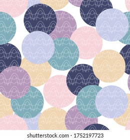 Abstract seamless oriental pattern. Multicolored circles on a white background, texture for fabric and paper