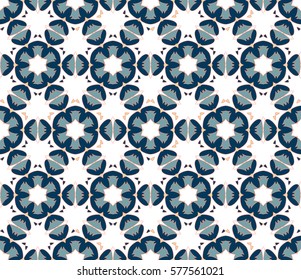 Abstract seamless oriental pattern,  Vector illustration. East ornament of geometrical elements and mandalas. Pattern based on the repetition and alternation of its constituent elements.