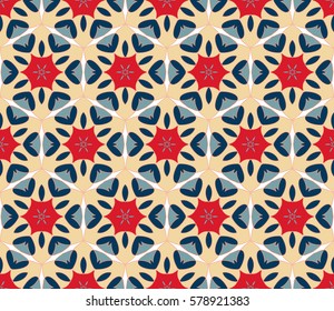 Abstract seamless oriental pattern,  Vector illustration. East ornament of geometrical elements and mandalas. Pattern based on the repetition and alternation of its constituent elements.