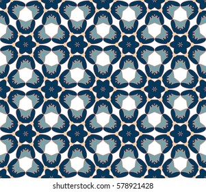 Abstract seamless oriental pattern,  Vector illustration. East ornament of geometrical elements and mandalas. Pattern based on the repetition and alternation of its constituent elements.