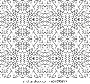 Abstract seamless oriental pattern, Vector illustration. East ornament of geometrical elements and mandalas. Pattern based on the repetition and alternation of its constituent elements.