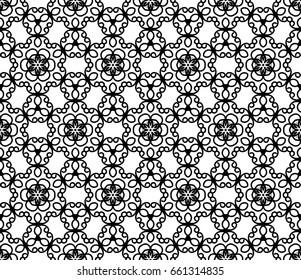 Abstract seamless oriental pattern, Vector illustration. East ornament of geometrical elements and mandalas. Pattern based on the repetition and alternation of its constituent elements.