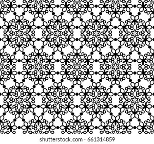Abstract seamless oriental pattern, Vector illustration. East ornament of geometrical elements and mandalas. Pattern based on the repetition and alternation of its constituent elements.