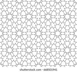 Abstract seamless oriental pattern, Vector illustration. East ornament of geometrical elements and mandalas. Pattern based on the repetition and alternation of its constituent elements.