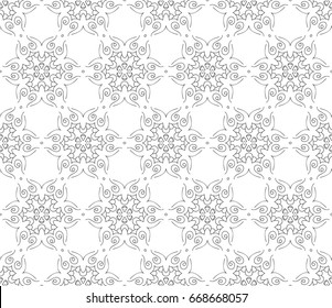 Abstract seamless oriental pattern, Vector illustration. East ornament of geometrical elements and mandalas. Pattern based on the repetition and alternation of its constituent elements.