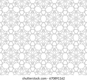 Abstract seamless oriental pattern, Vector illustration. East ornament of geometrical elements and mandalas. Pattern based on the repetition and alternation of its constituent elements.