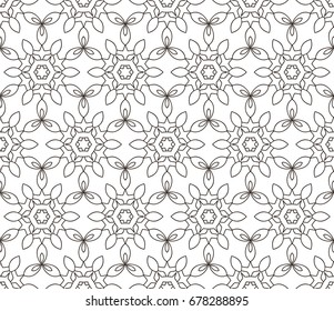 Abstract seamless oriental pattern, Vector illustration. East ornament of geometrical elements and mandalas. Pattern based on the repetition and alternation of its constituent elements.