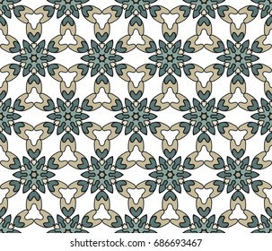 Abstract seamless oriental pattern, Vector illustration. East ornament of geometrical elements and mandalas. Pattern based on the repetition and alternation of its constituent elements.