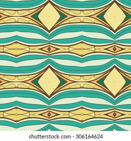 Abstract seamless ornament pattern. the kaleidoscope effect. Ethnic damask motif. Vintage style pattern. Vector illustration