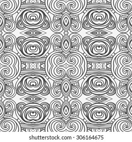 Abstract seamless ornament pattern. the kaleidoscope effect. Ethnic damask motif. Vintage style pattern. Vector illustration