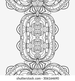 Abstract seamless ornament pattern. the kaleidoscope effect. Ethnic damask motif. Vintage style pattern. Vector illustration