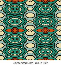 Abstract seamless ornament pattern. the kaleidoscope effect. Ethnic damask motif. Vintage style pattern. Vector illustration