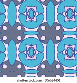 Abstract seamless ornament pattern. the kaleidoscope effect. Ethnic damask motif. Vintage style pattern. Vector illustration