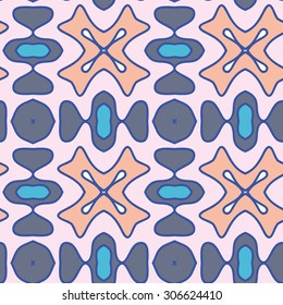 Abstract seamless ornament pattern. the kaleidoscope effect. Ethnic damask motif. Vintage style pattern. Vector illustration