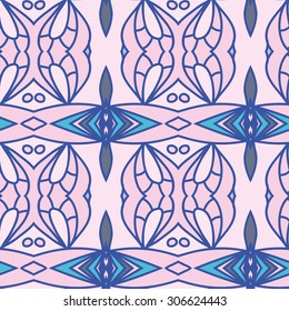 Abstract seamless ornament pattern. the kaleidoscope effect. Ethnic damask motif. Vintage style pattern. Vector illustration