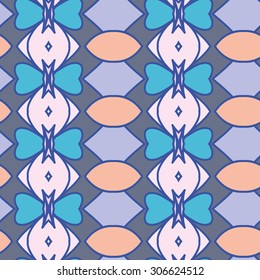 Abstract seamless ornament pattern. the kaleidoscope effect. Ethnic damask motif. Vintage style pattern. Vector illustration