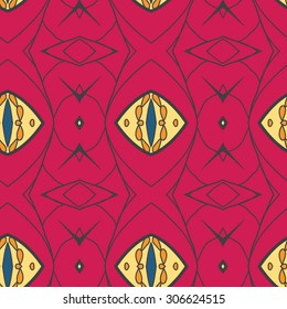 Abstract seamless ornament pattern. the kaleidoscope effect. Ethnic damask motif. Vintage style pattern. Vector illustration