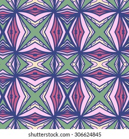 Abstract seamless ornament pattern. the kaleidoscope effect. Ethnic damask motif. Vintage style pattern. Vector illustration