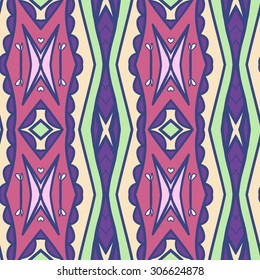 Abstract seamless ornament pattern. the kaleidoscope effect. Ethnic damask motif. Vintage style pattern. Vector illustration