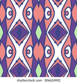 Abstract seamless ornament pattern. the kaleidoscope effect. Ethnic damask motif. Vintage style pattern. Vector illustration