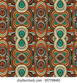Abstract seamless ornament pattern. the kaleidoscope effect. Ethnic damask motif. Vintage style pattern. Vector illustration